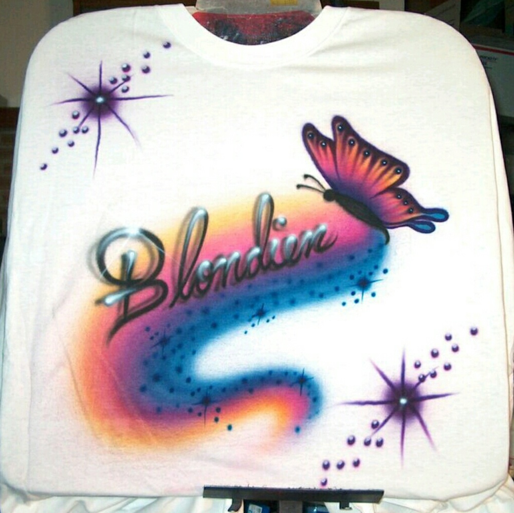 COPY - BUTTERFLY NAME Airbrushed T-shirt Custom Made